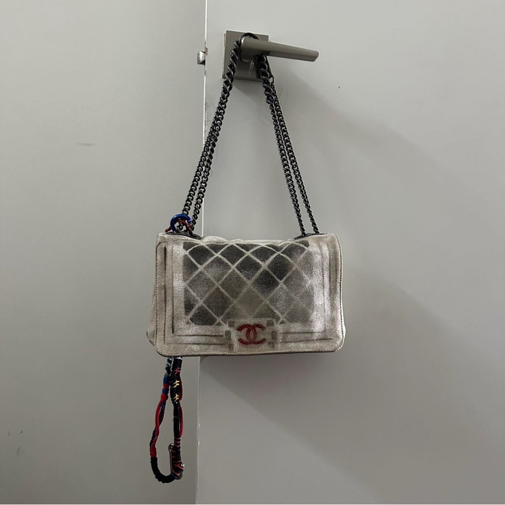 CHANEL Oh My Boy Graffiti Canvas Flap Bag